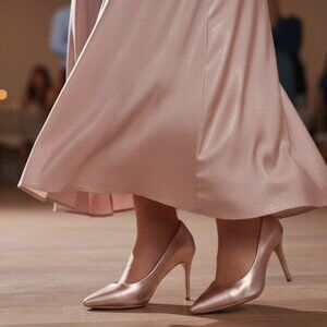 KELLY KATIE heels rose gold patent leather shoes  - 7.5  7 1/2